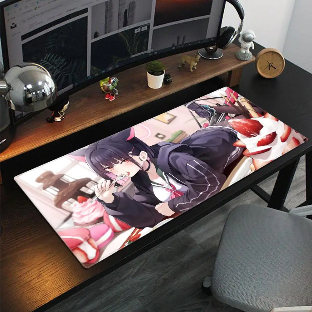 K Kazusa Blue Archive Mousepad Large Gaming Mouse Pad LockEdge Thickened Computer Keyboard Table Desk Mat