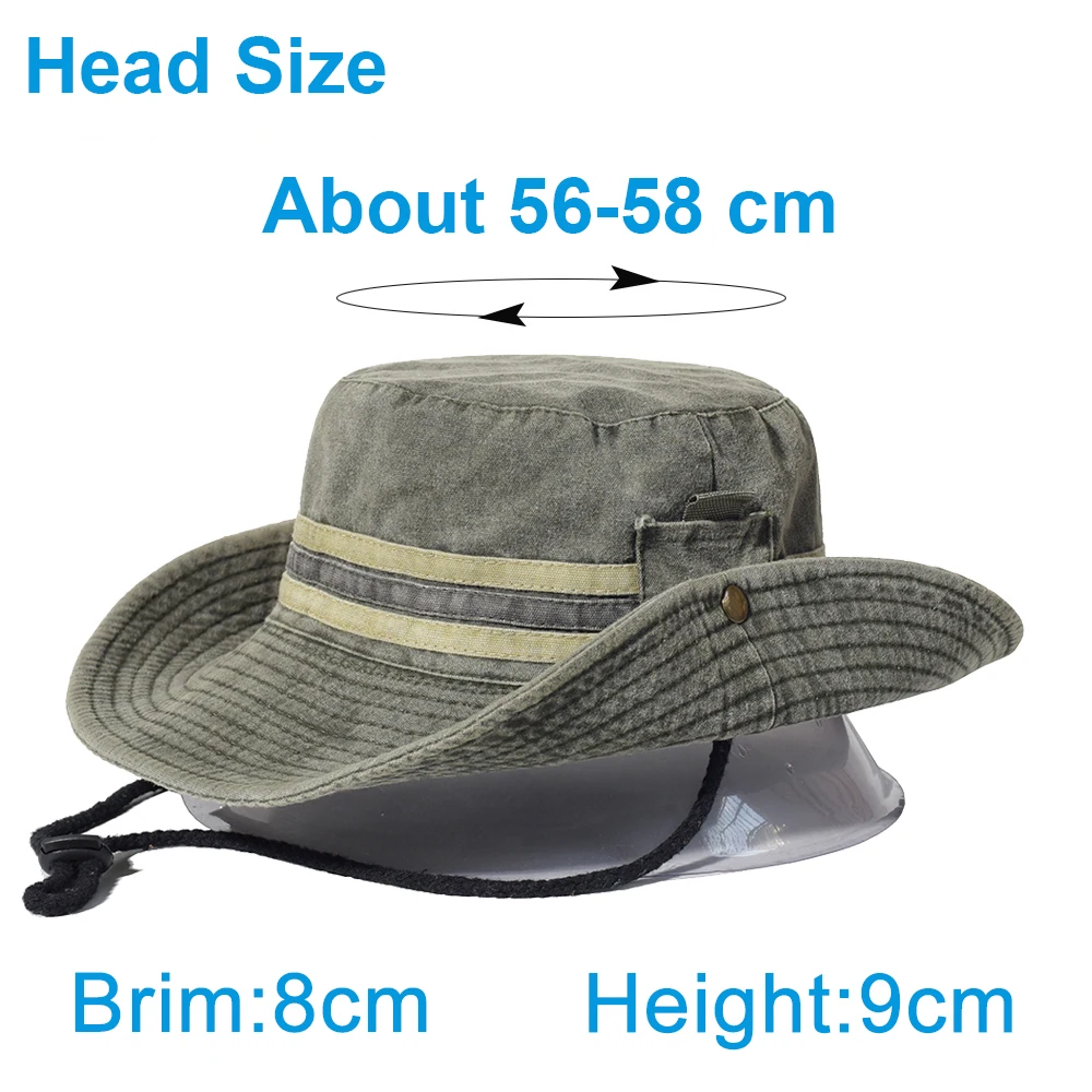 Wide Brim Bucket Hat for Men and Women, Fishing, Hiking, Sun, Outdoor, Safari, Cotton, Summer Cap