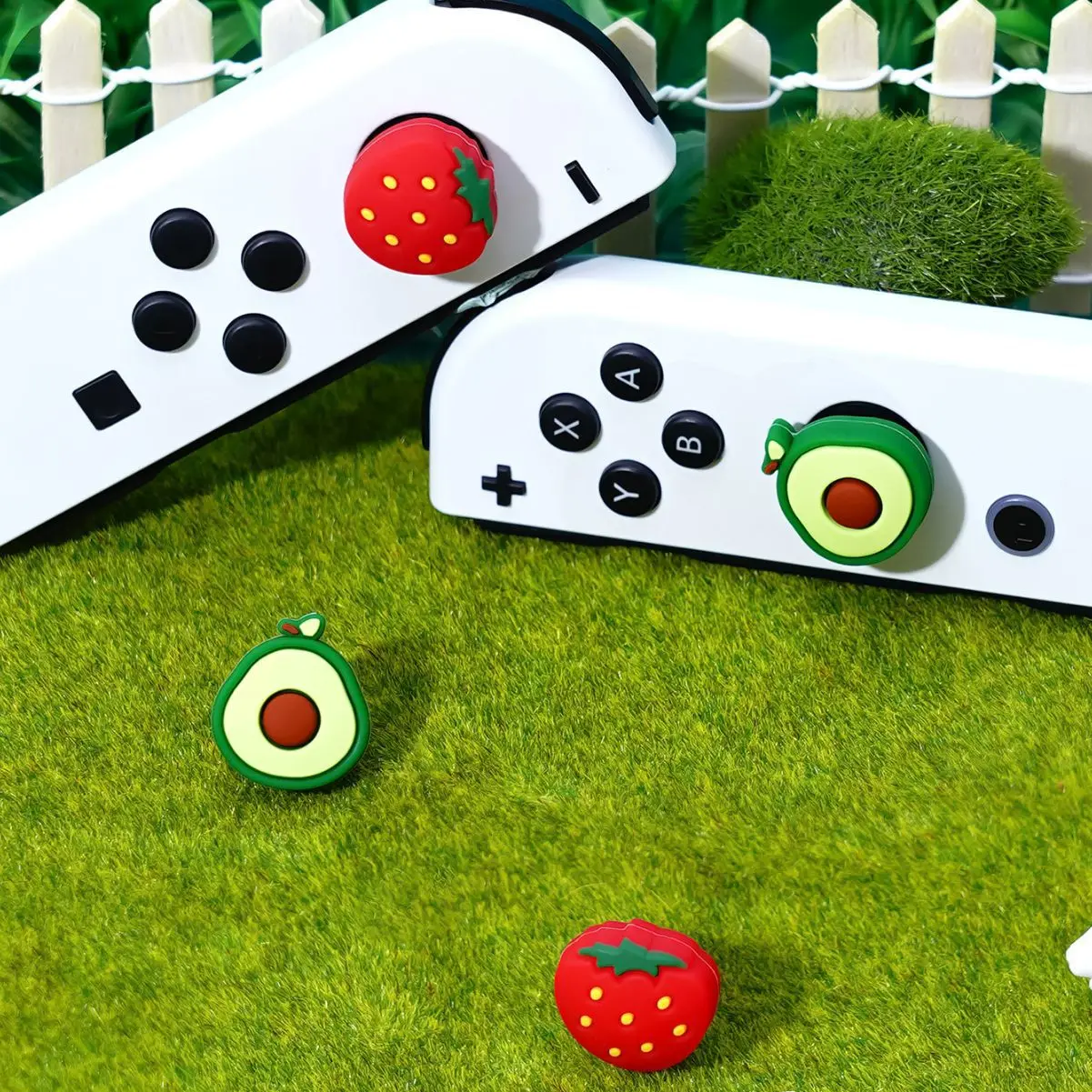 Nowa urocza silikonowa miękka uchwyt na kciuki z joystickiem obudowa ochronna do Switch Oled NS Lite Joy-con etui z drążkiem