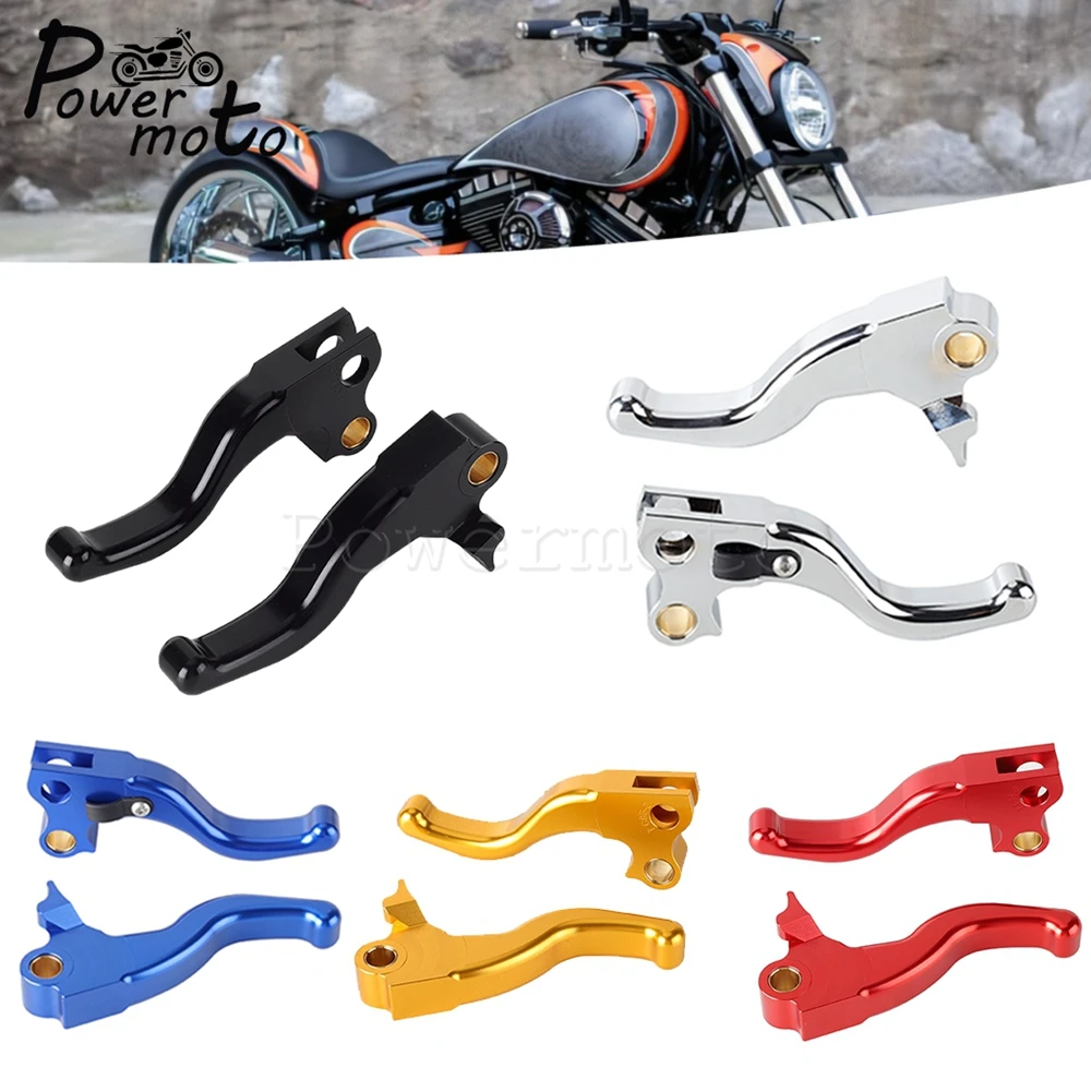 2 Finger Brake Clutch Motorcycle Levers For Harley Softail Springer Deuce Convertible Deluxe Fat Boy Heritage Classic 1996-2014