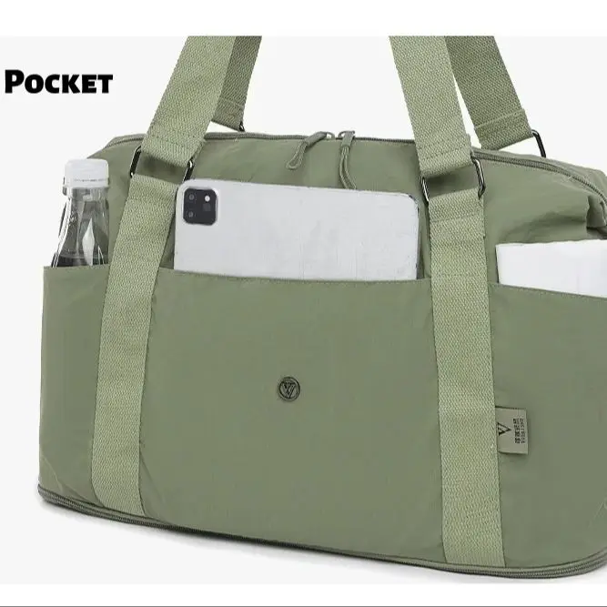 Foldable Expandable Sports Fitness Bag for Women Large Capacity Tote Travel Bag Suitable Handles Lightweight Luggage Bag