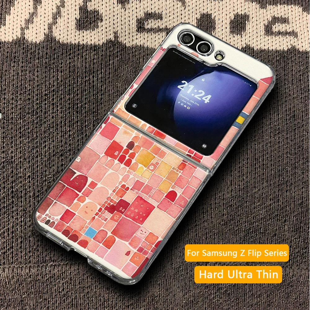 Abstract Architecture Phone Case for Samsung Galaxy Z Flip 6 ZFlip 5 Z Flip 7 FE PC Hard Cover for Samsung ZFlip 4 3 Fundas