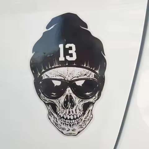 Decorative Accessories Hand Painted Skull Funny Decal Car Body Accessories Sticker 9CM*14.4CM