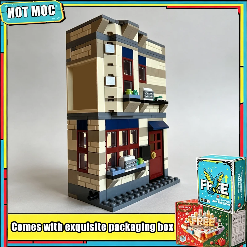 299 PCS Mini Modular Apartment Building Blocks City Street Room Scene Model DIY Assembly Educational Creative Decoration Gifts