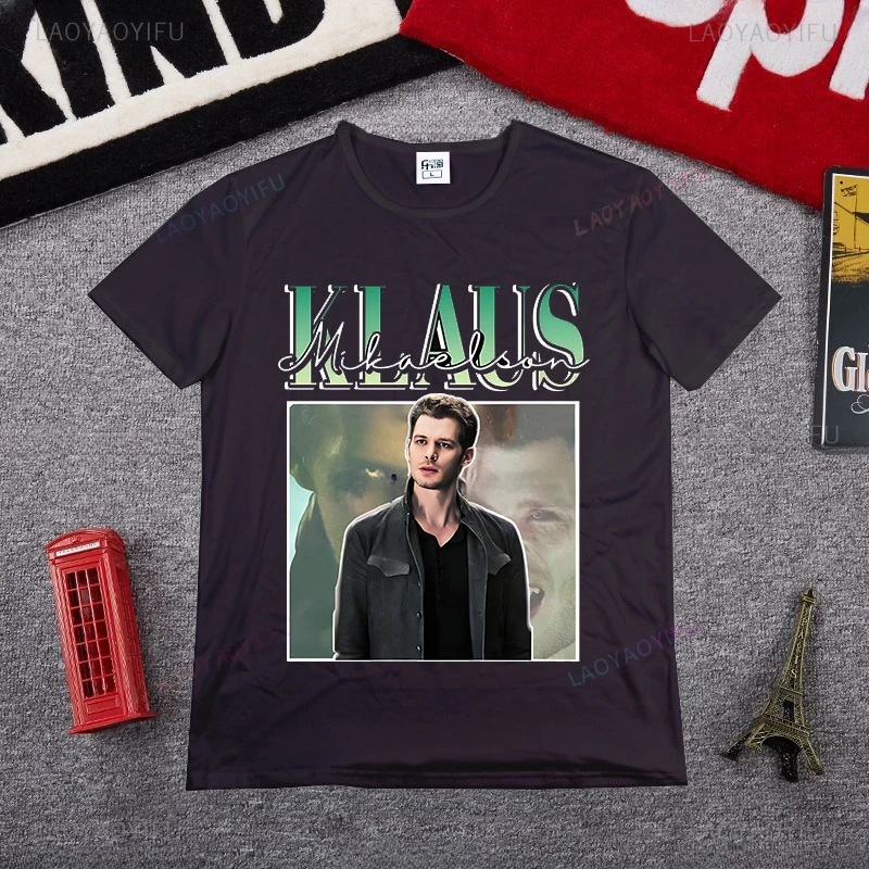 Klaus Mikaelson 90S Grafik-T-Shirt, Vampir-Tagebuch-Grafik-T-Shirt für den Sommer, kurzärmelig