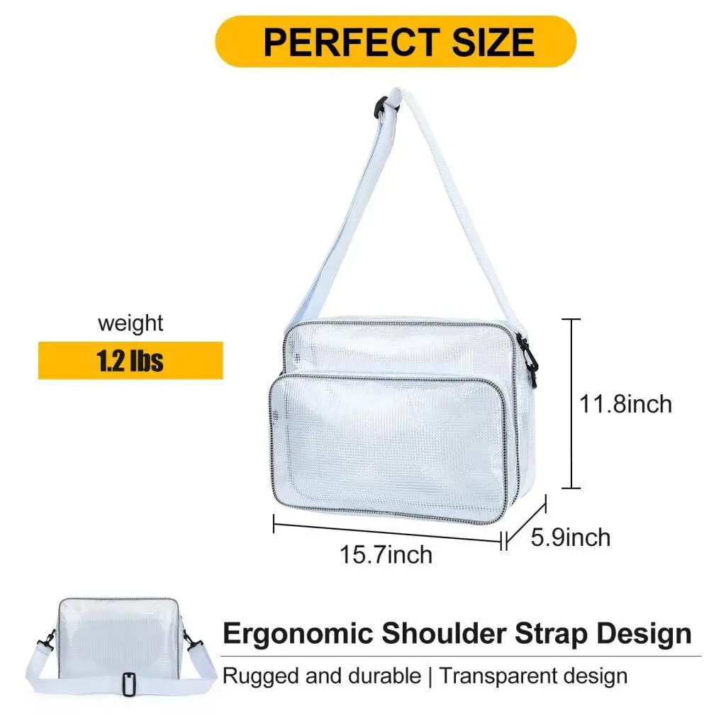 Dustproof Reinforced Toolbag Clear PVC Organizer Zipper Pouch for Workshop Construction Cleanroom Use