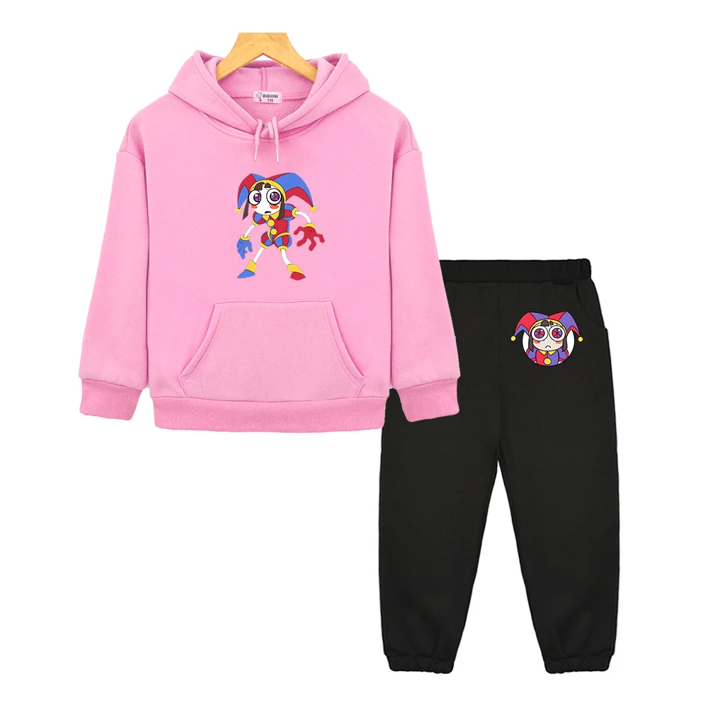 The Amazing Digital Circus Pomni Kids Clothes Boys Japanese Anime Long Sleeve and Pants Set Casual Jacket Boutique Hoodies Child