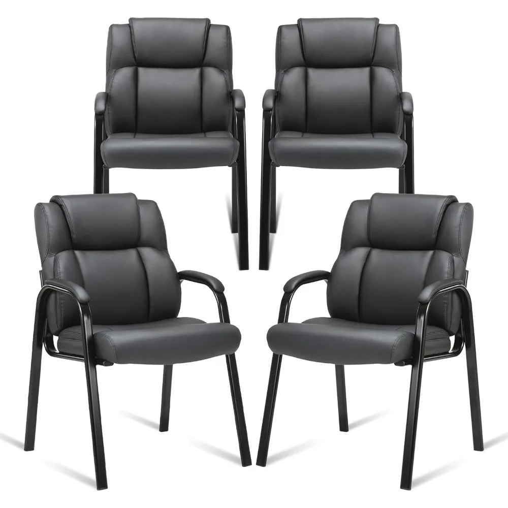 

Leather Guest Chair with Padded Arm Rest for Reception Meeting Conference and Waiting Room Side Office Home, Office Chairs