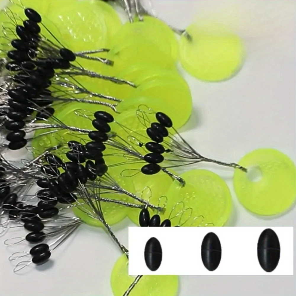 Ackibbik 120pcs Fishing Bobber Stoppers Fishing Accessories Silicone Space Beans, Olive-shaped Fishing Tool Fish Bobber Tools image 2