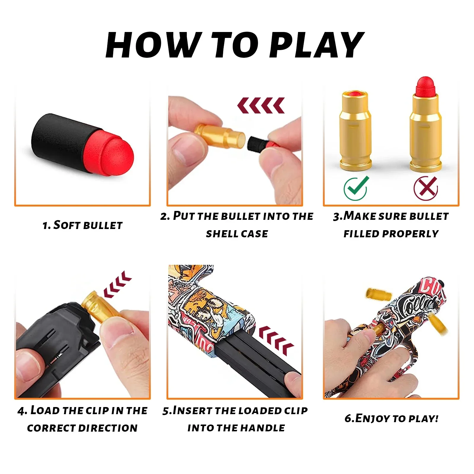 Automático Shell Ejection Toy Gun para crianças, meninos Soft Bullet Guns, arma falsa, Gel Ball Gun, relógio infantil, drop shipping, novo, 2022