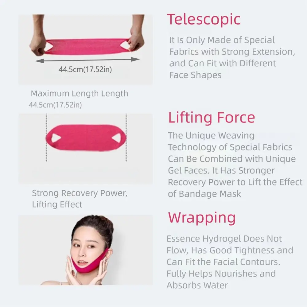 5 pz/pacco V Forma Maschera per il sollevamento del viso Gel morbido Strumento di bellezza Maschera per il lifting del viso Cura del viso Maschera per il viso sottile ipoallergenica