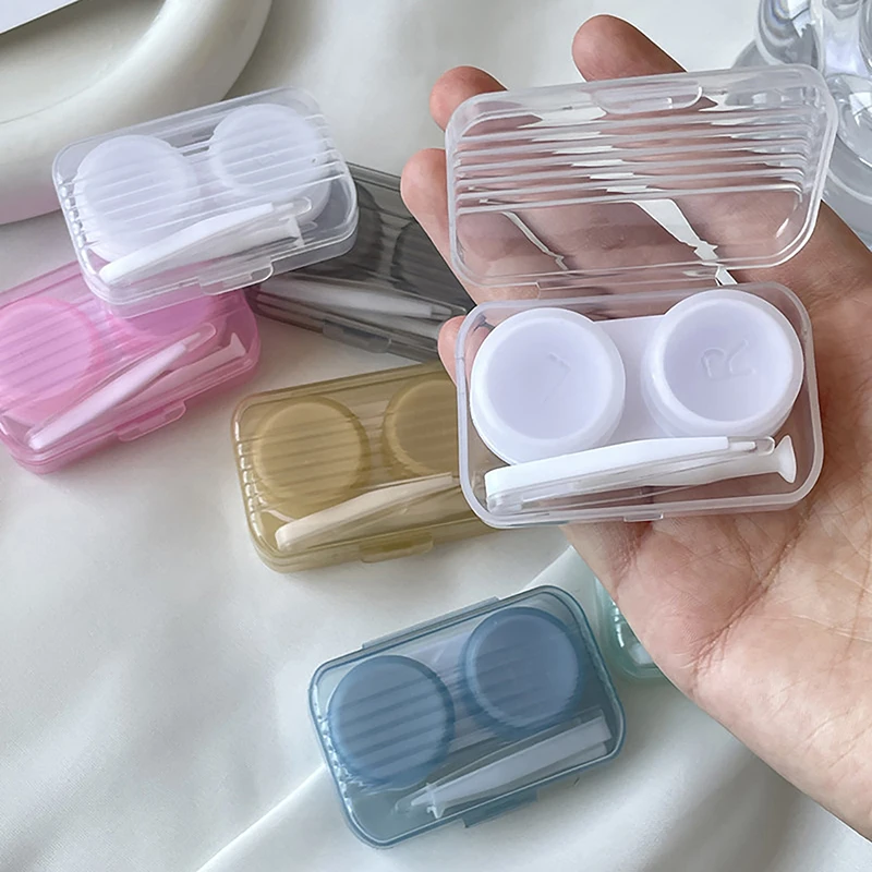 

1PCS Portable Travel Contact Lens Box Prevent Leakage Transparent Lens Cover Container Contact Lens Holder Companion Box