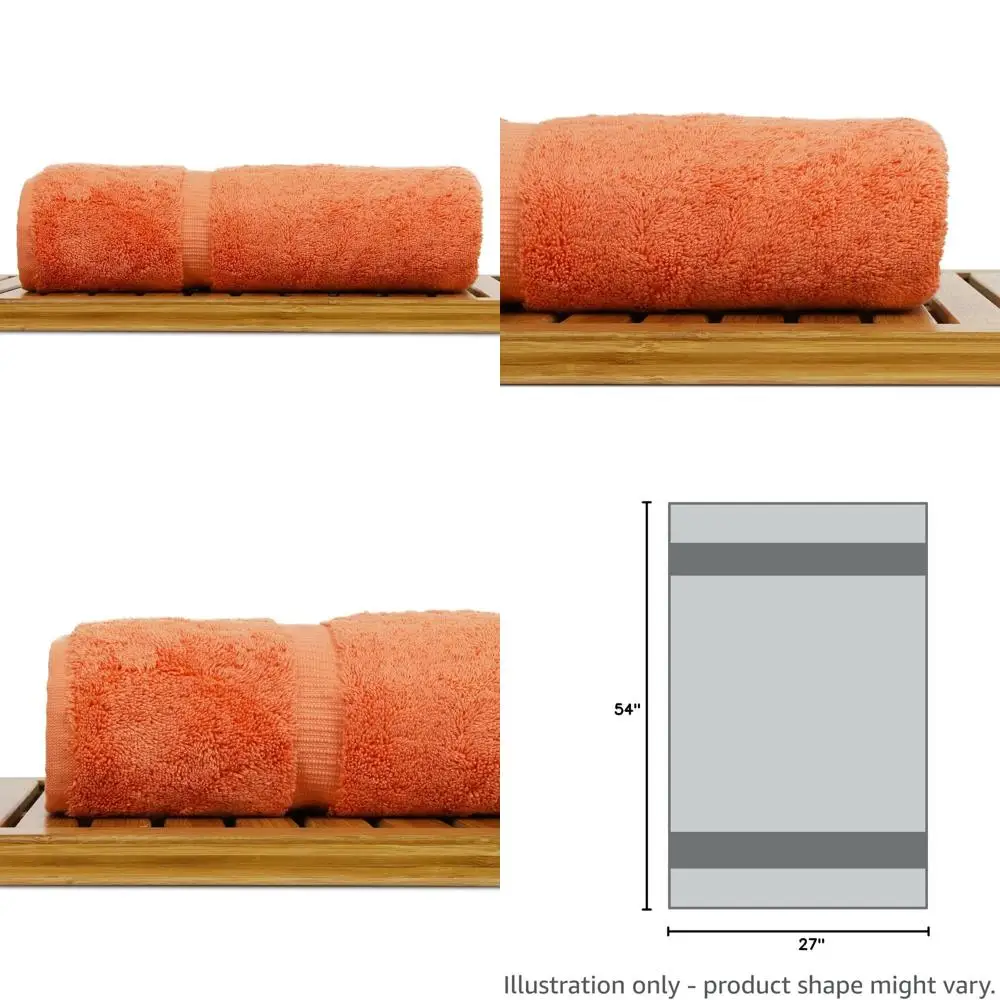 

Экологичный набор из 4-х турецких банных полотенец из 100% хлопка, 700 GSM, быстросохнущие, коралловый цвет