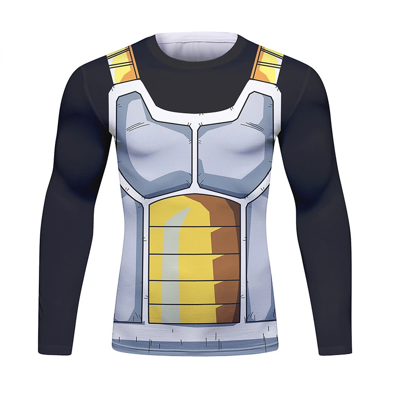 New 3D Print T Shirt For Men Compression Long Sleeve Summer Cosplay Dragon Ball Fitness Elastic Tight Clothing Tops Tees