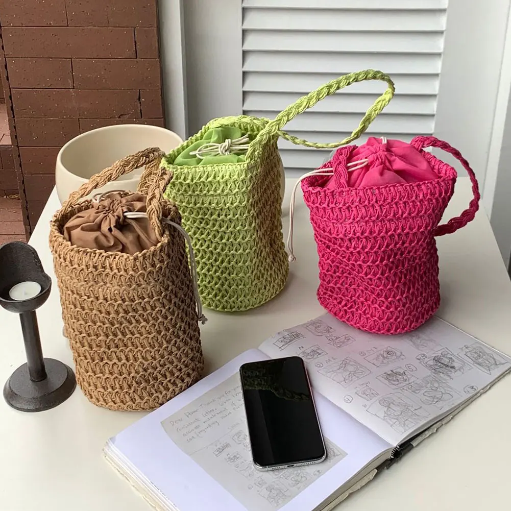 

Straw Tote Bag Women Shoulder Handbag Modern Elegant Shoulder Handbag Perfect For Casual Brunch Outfits