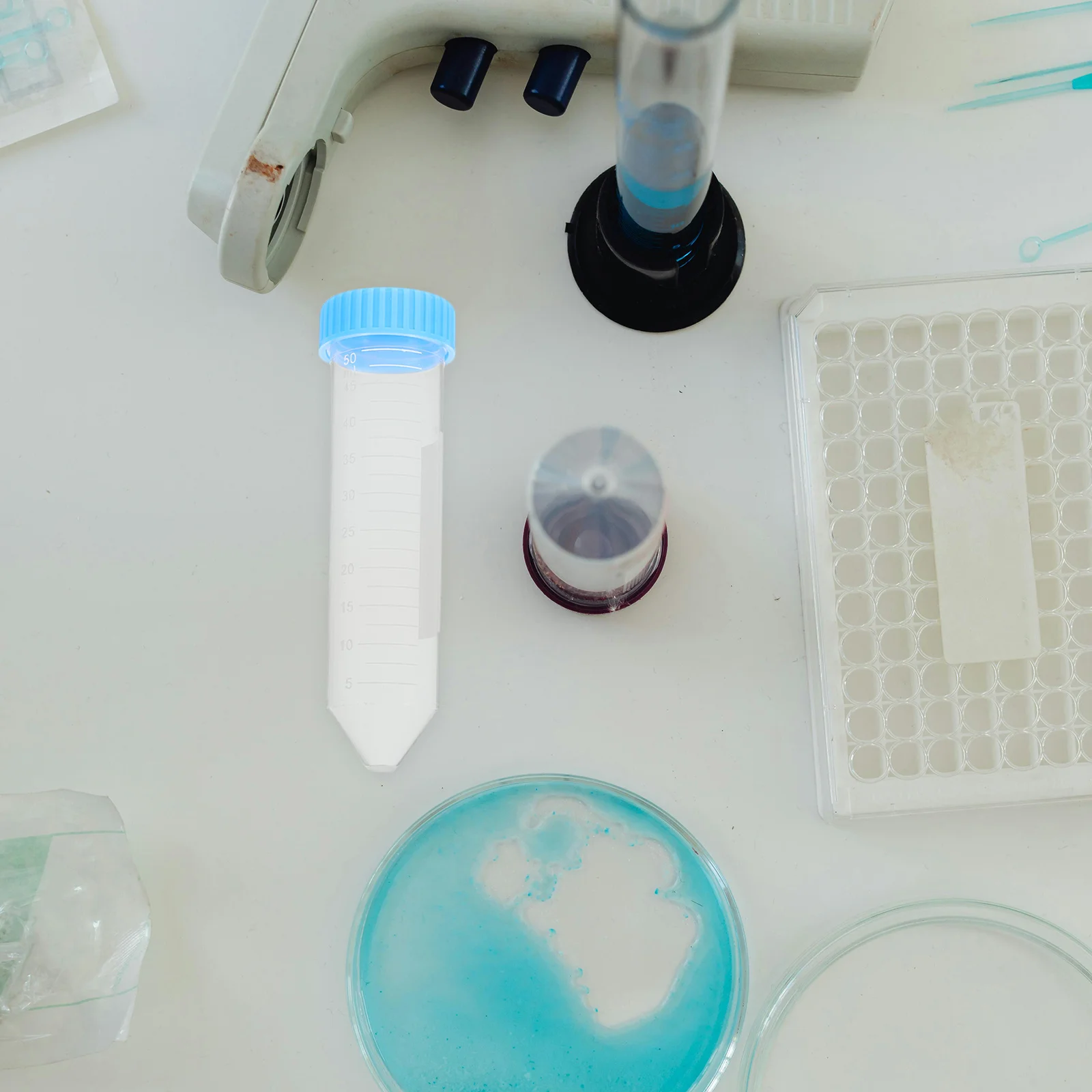 50 قطعة 50 مللي أنبوب الطرد المركزي أشار رئيس الأزرق غطاء برغي مانعة للتسرب عالية السرعة تخزين درجة حرارة منخفضة السلس الجدار #2