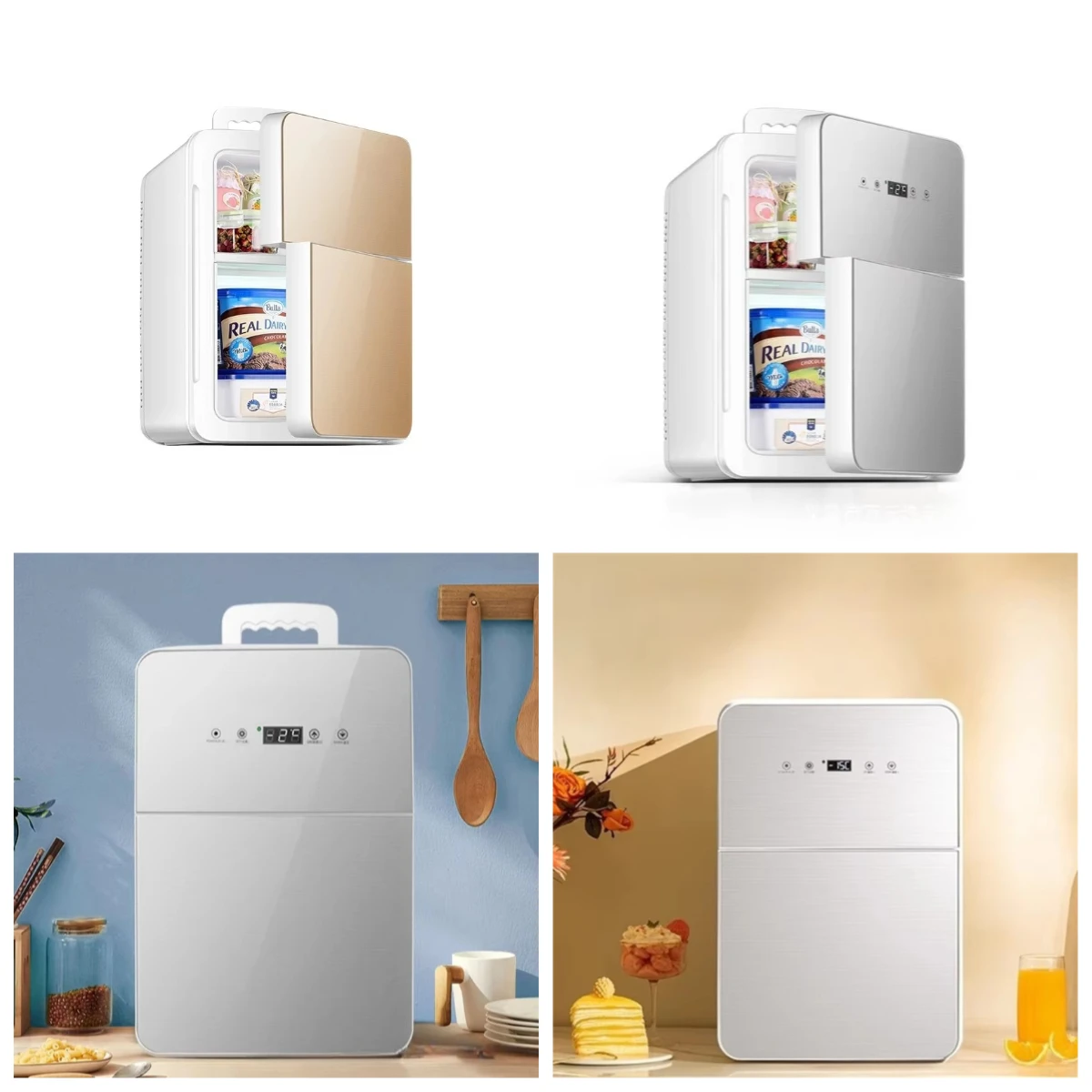 

High Quality 24L Mini Double Door Refrigerator, Small Freezer for Home, Dormitory, Rental Room & Car Use, Factory Direct