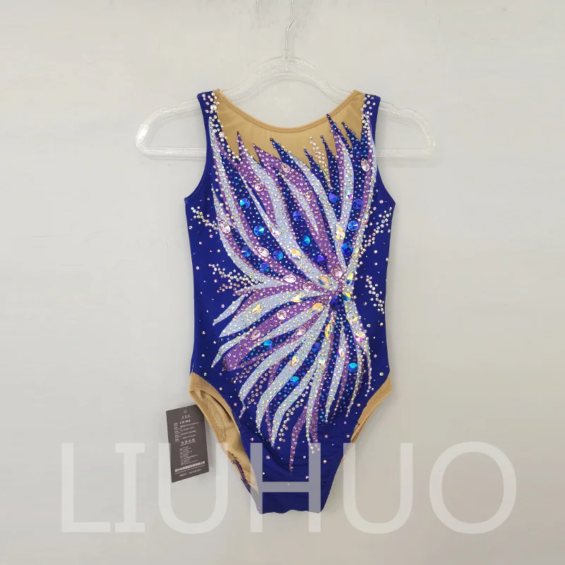 

Synchronized Swimming Suit With Rhinestones Swimsuit Girls Competition Dress