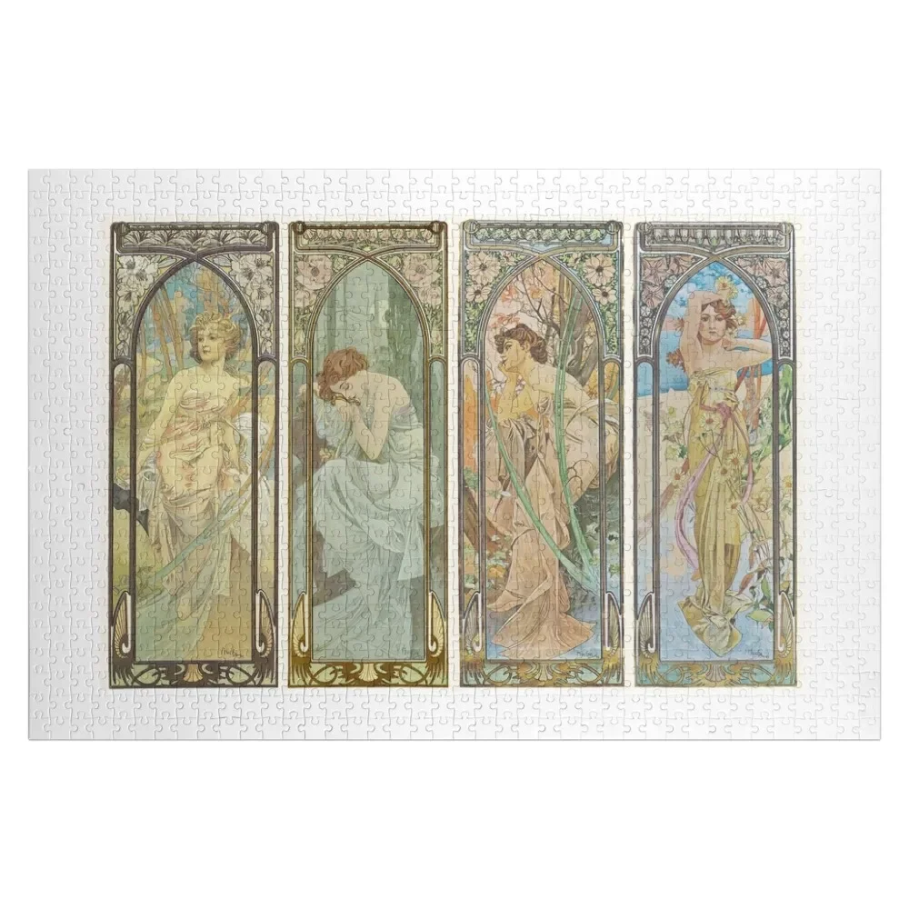 

HD. The times of the day (1899) serie Alphonse Mucha HIGH DEFINITION Jigsaw Puzzle Jigsaw For Kids Custom Gifts Puzzle