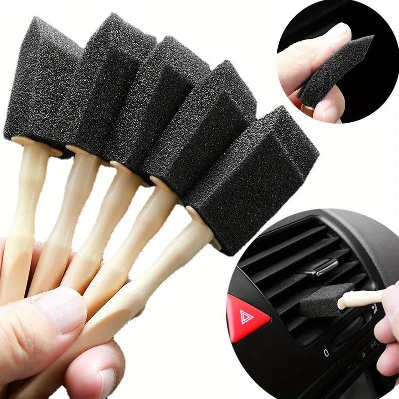 5pcs/ Air Conditioner Vent Cleaner Cleaning Brush Detailing Scrub Brush Outlet Wash Duster Dust