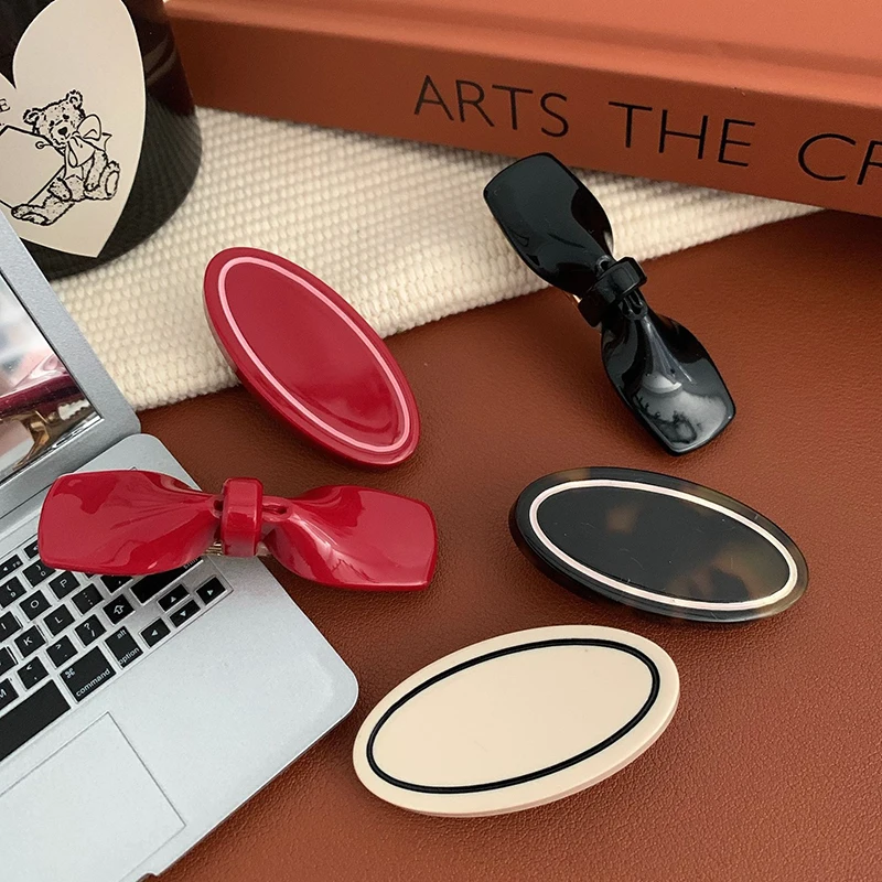 Koreański nowy modny Design Retro kokardka z boczną grzywką Temperament klips z kaczką octową i dziobem słodki owalny rozdrobniony spinka do włosów sprzedaż hurtowa