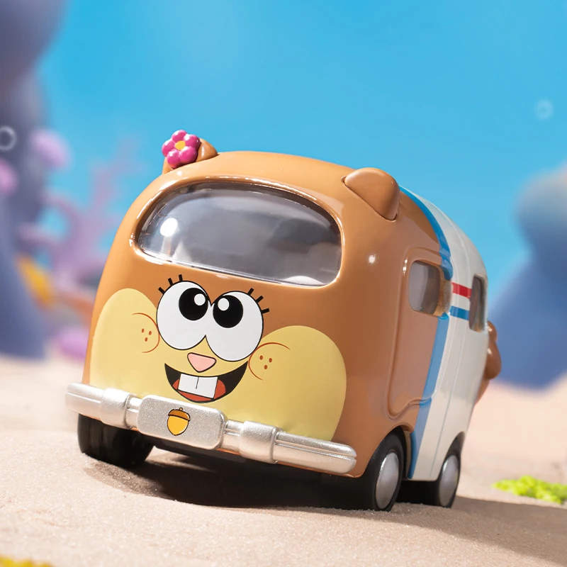 POP MART-caja misteriosa de vehículos de la serie de coches turísticos Bob Esponja, de 9 piezas caja ciega, juguete de coche POPMART, 1 unidad