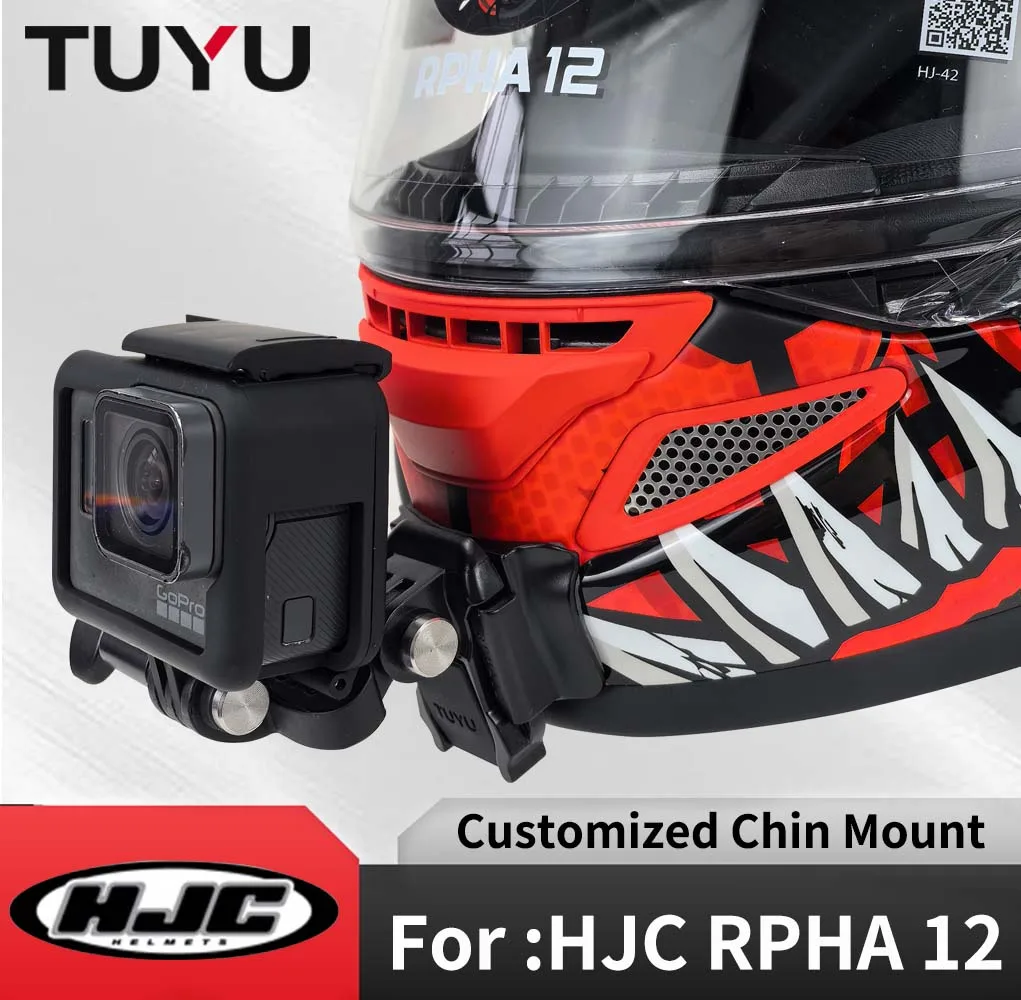 for HJC RPHA 12 Helmet Custom Aluminium Chin Mount for GoPro13 12 11 10 9 8 DJI Action 5Pro 4 Insta360 X2 X3 X4 Ace Pro2 Cameras