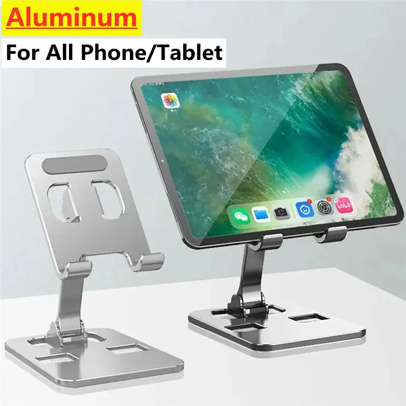 Universal Aluminum Alloy Portable Tablet Holder Adjustable Flexible Folding Lazy Desktop Live Mobile Phones Stand Mount For iPad