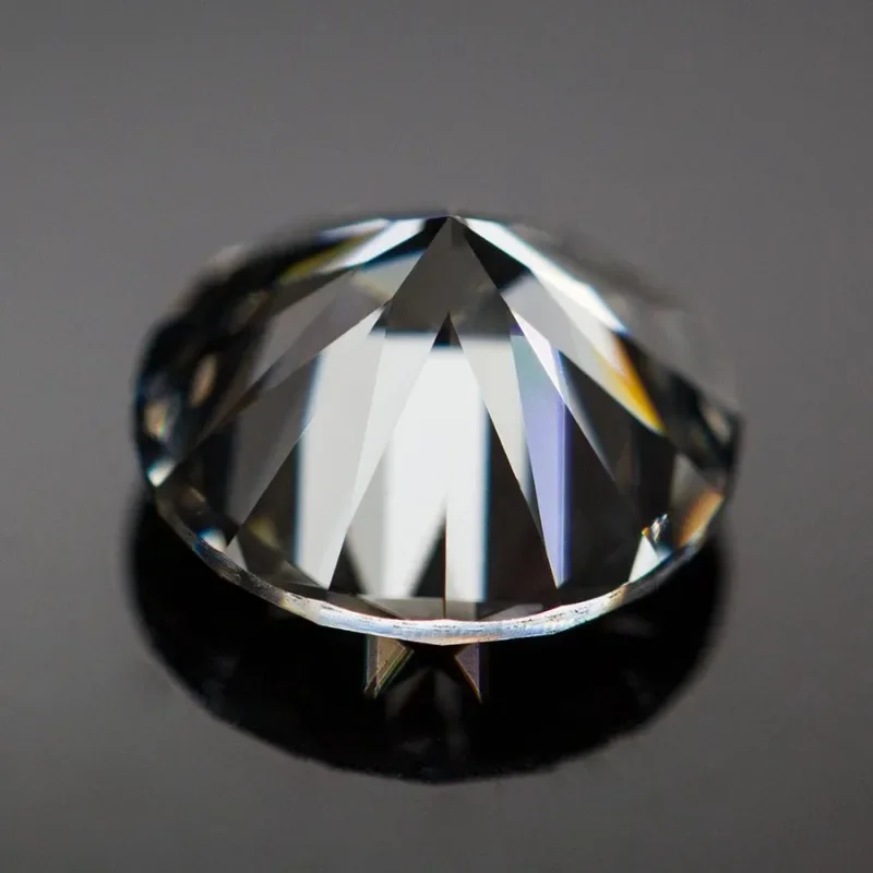 Moissanite steen rond geslepen grijze kleur Lab Lab Growth Diamond Test geslaagd edelsteen voor het maken van sieraden met GRA-certificaat