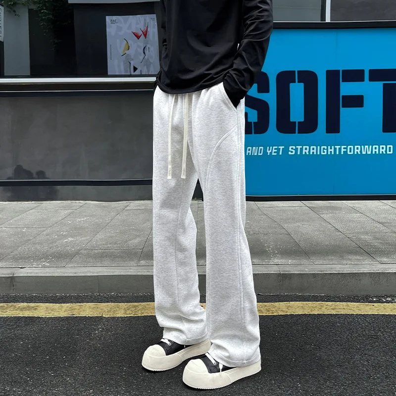 Splicing American Scimitar Sweatpants Men's Straight Trousers Casual Sports Pants