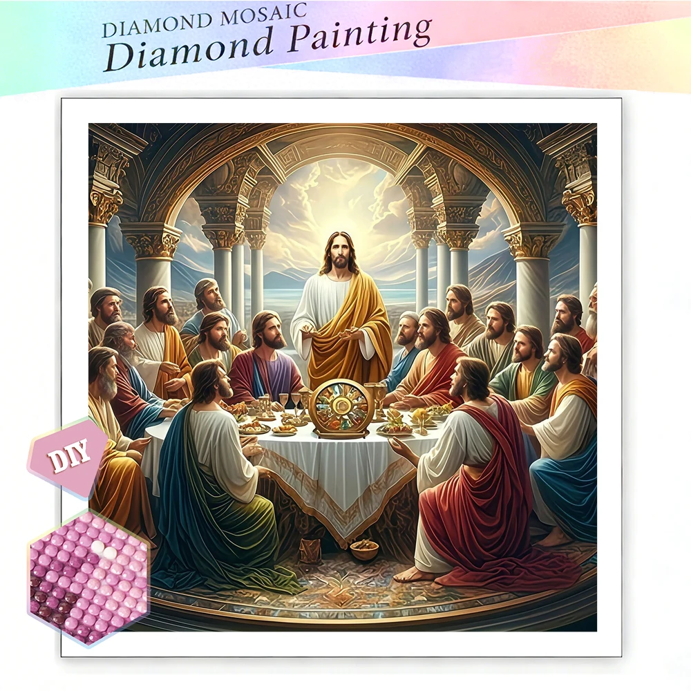 EverShine DIY Pintura Diamante A Última Ceia Mosaico Religião Cristianismo 5D Bordado Completo Jesus Presente para Casa e Lazer