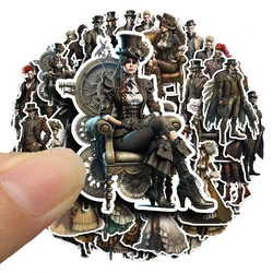 10/48Pcs Retro Steampunk Characters Varied Stickers Pack for Kids Scrapbooking Travel Luggage Laptop Decoration Graffiti Decals