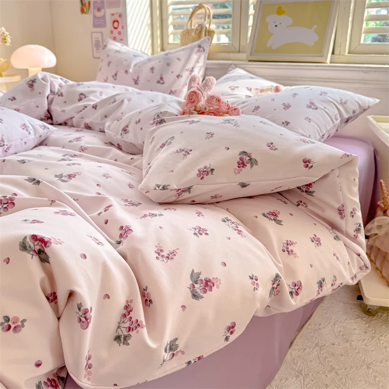 1 Stück Bettbezug Queen/King Size Lila Traube Bedruckter Bettbezug 220 x 240 cm Einzelsize-Bettdeckenbezug (ohne Kissenbezug)