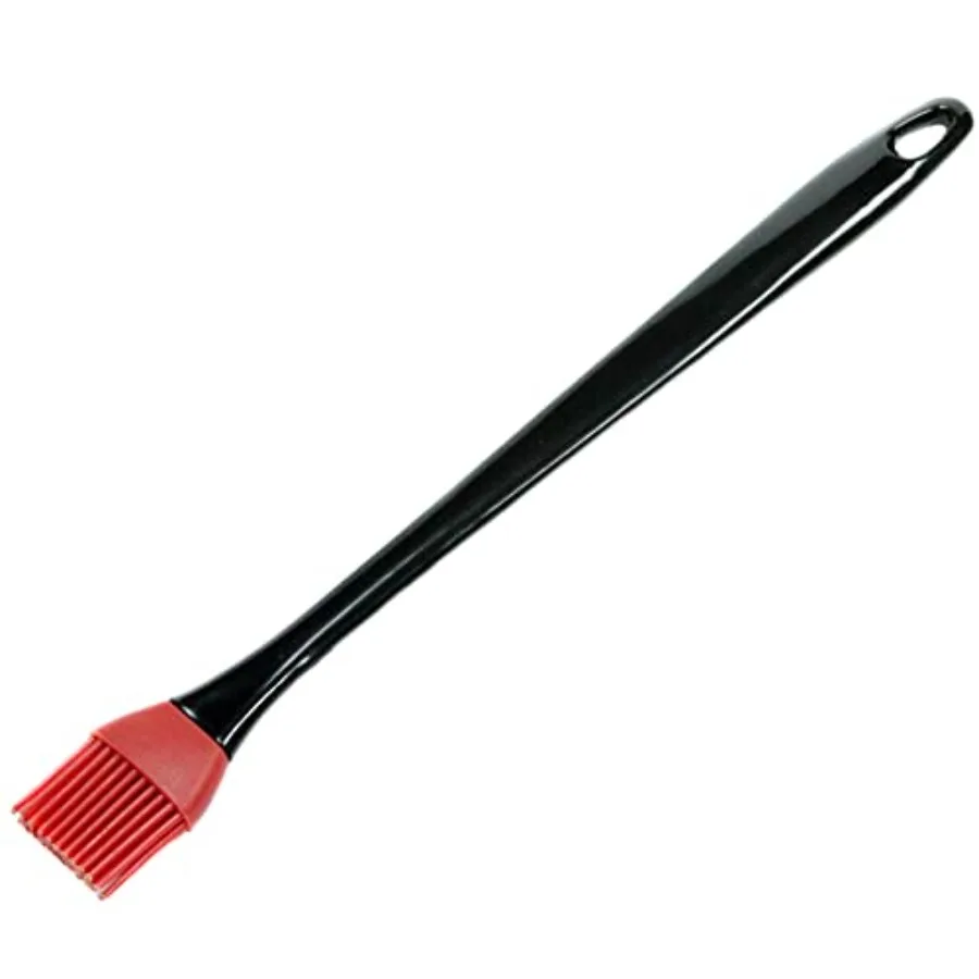 14 inch Silicone Basting Brush Black Red for Cooking BBQ Kitchen Use Durable Heat Resistant Non Stick