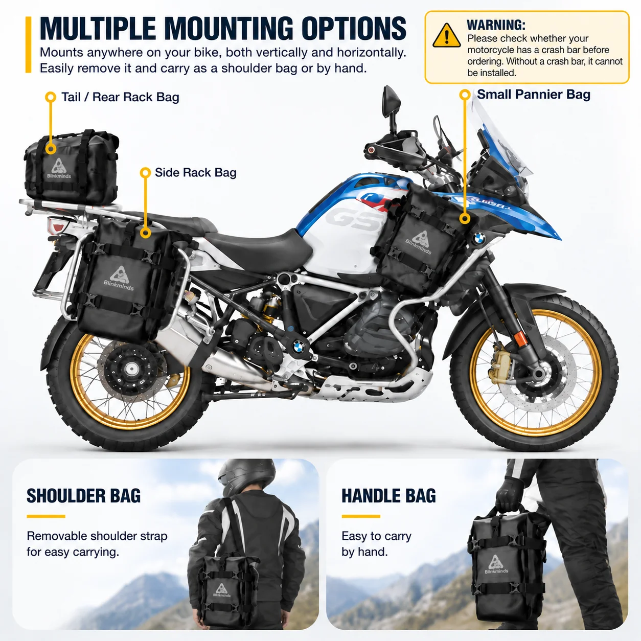 1/2 stücke Wasserdichte Motorrad Crash Bar Tasche Reparatur Werkzeug Platzierung Tasche Für HONDA Suzuki BMW R1200GS Yamaha Motorrad Tasche teile – Detail 7
