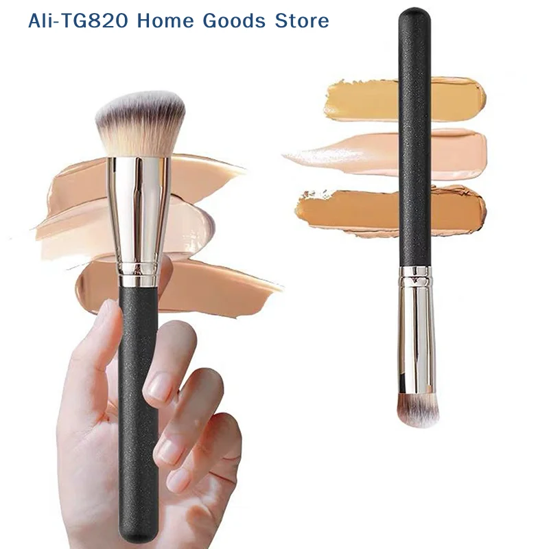 [TG820] 1 pinceau de maquillage professionnel noir pour femmes, pour anticernes, poudre, blush, fond de teint liquide, outils de maquillage pour le visage