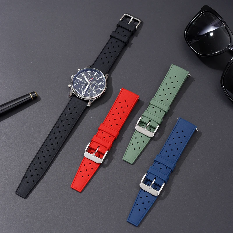 

Premium Tropic Rubber Watch Strap 18mm 20mm 22mm Watch Band Diving Waterproof Watchband Black Red Green Blue Orange Bracelets