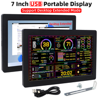 7 Inch Type-C Sencondary Screen 1024*600 IPS LCD Support Desktop Extended Mode Hardware Info AIDA64 Monitor USB Portable Display