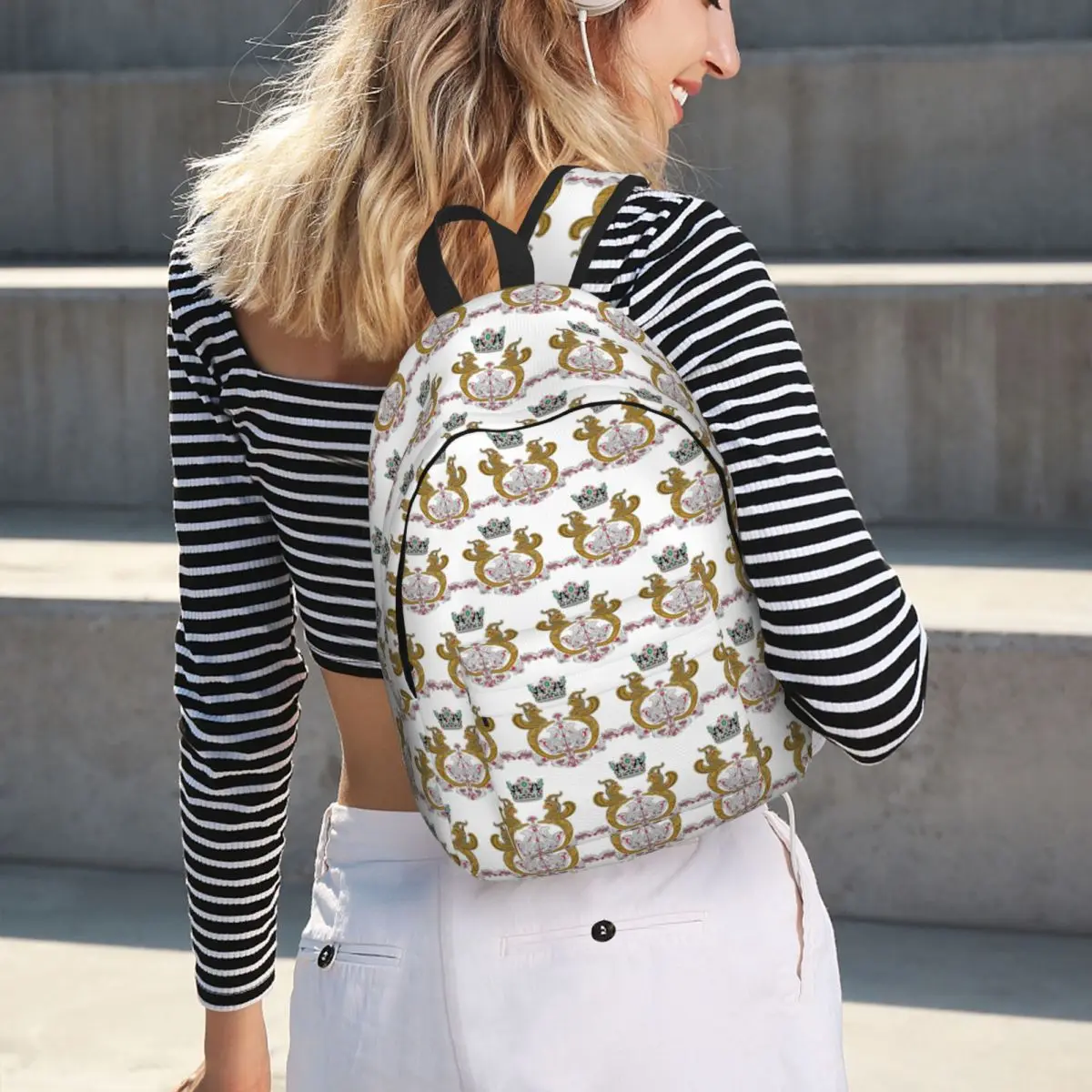 

Coat Of Arms Of Farah Pahlavi Backpack Hot Sale Daypack Large Capacity Kids BookBag School Bag Shoulder Bags for Men Women
