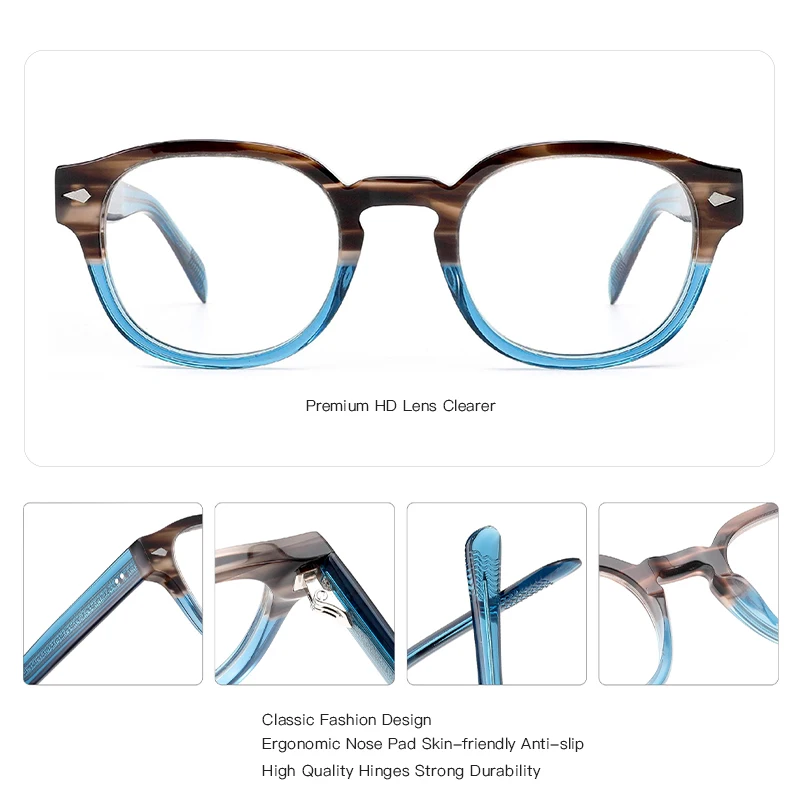 BLUEMOKY Fashion Square Prescription Glasses for Woman Stylish Acetate Photochromic Optical Eyeglasses Progressive Eyewear