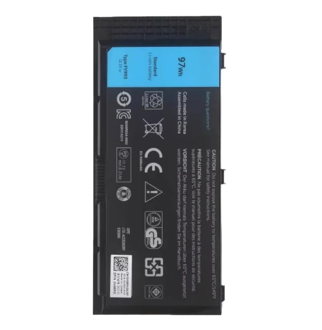 Fv993 for dell m4600 m4700 m4800 m6600 m6700 m6800 notebook battery 5200mah
