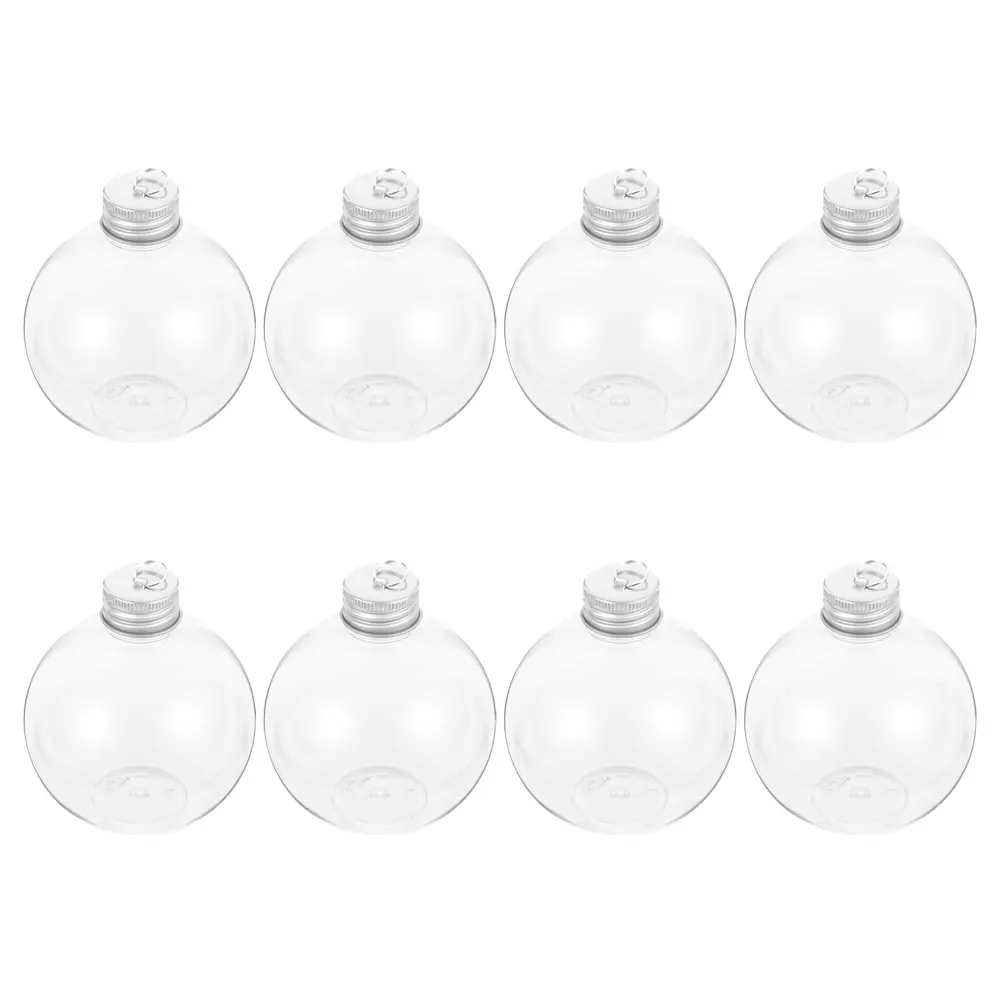 

8 Pcs Christmas Ball Wine Bottle Clear Bottles with Caps Bulb Shape Candy Container