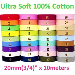 Ultra Soft Bias Tape 100% Cotton 20mm Width Silk Cloth for Baby Cloth Very Soft and Skin-friendly Bias Binding Tape 10meters/lot
