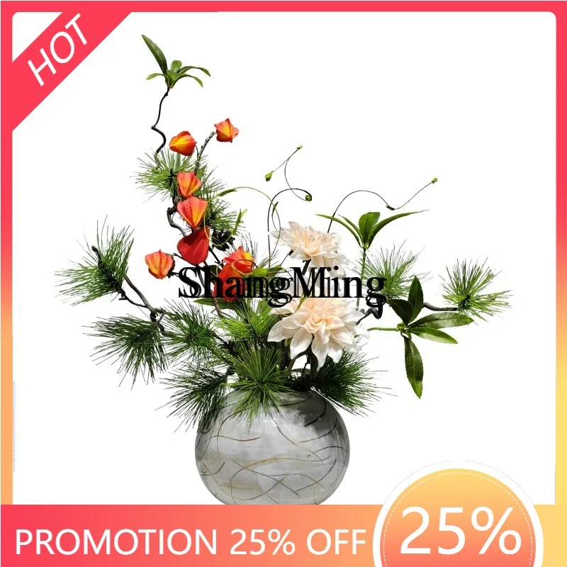 

CL Simulation Flower Art Pine Branch Sales Office Model Room Coffee Table Flower Restaurant Flower Arrangement