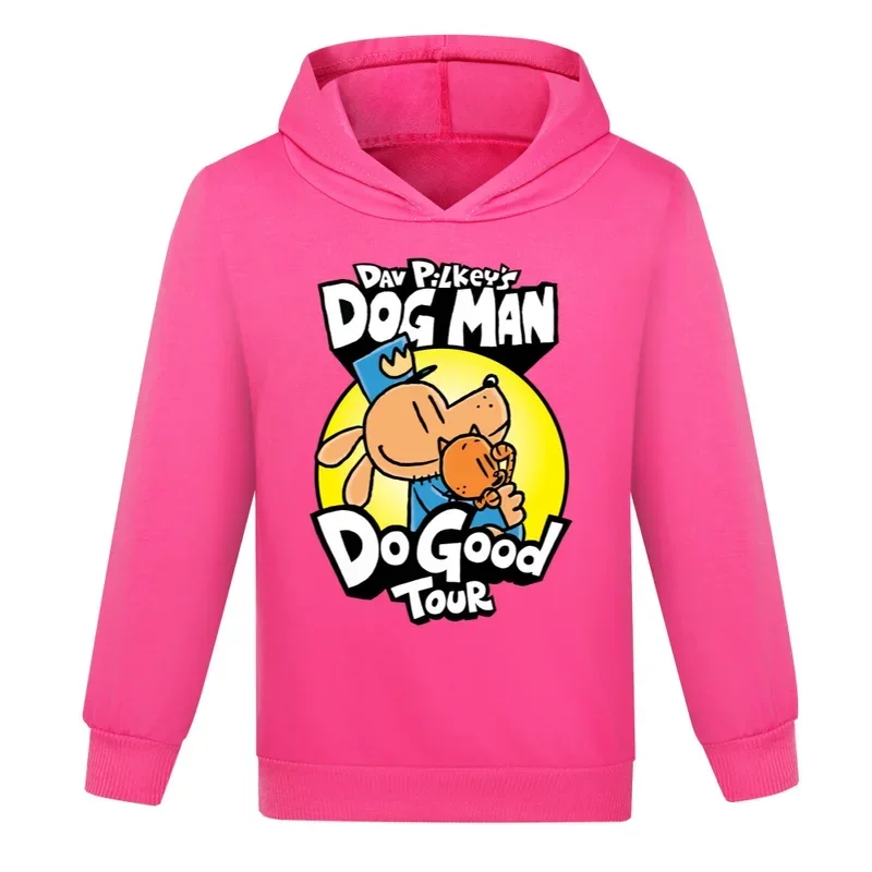 Dogman Felpa con cappuccio per bambini Felpa per bambino Ragazzo Ragazza Primavera con cappuccio Cartoon Dog Man Camicia a maniche lunghe stampata Abbigliamento Regalo di Natale
