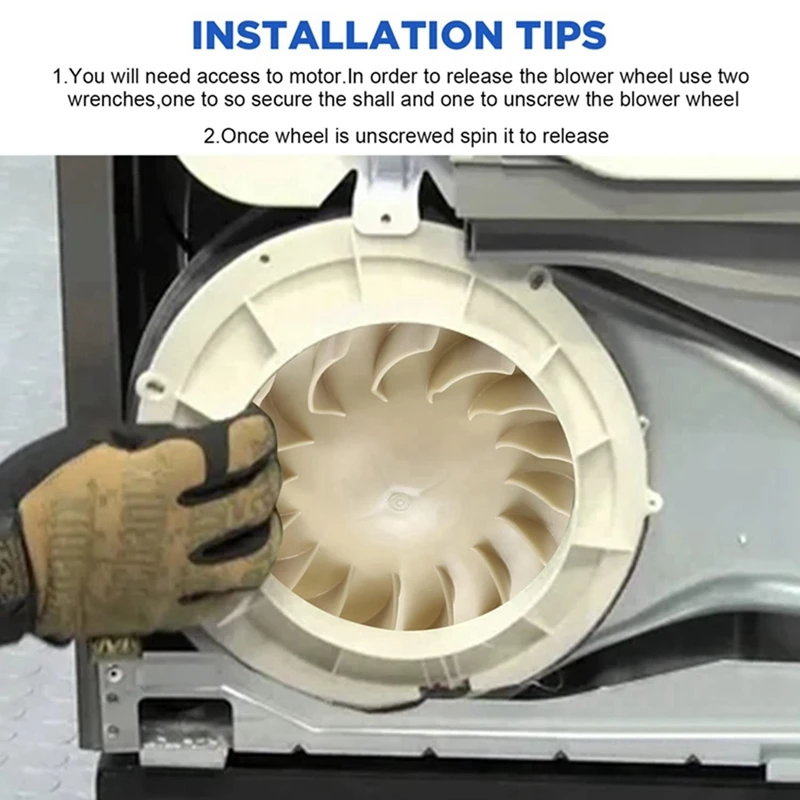 Substituição da roda do ventilador do secador, Conjunto do ventilador do secador, Compatível com a maioria dos secadores, Substitui PS11743785 279500, 5X 694089