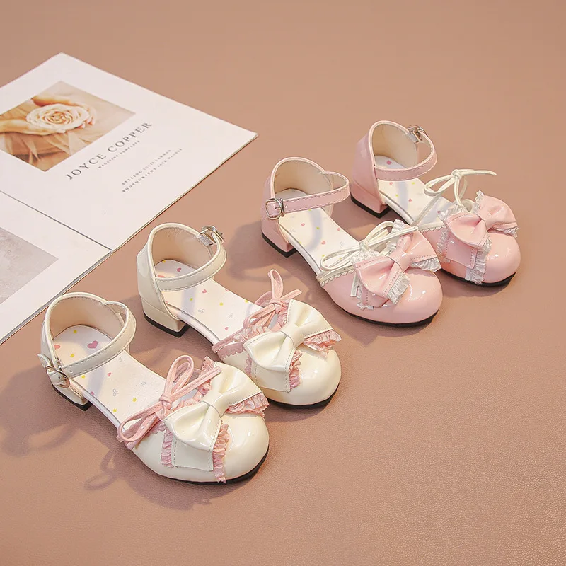 Summer Leather Shoes New Fashion Sweet Girl Shoe Versatile Anti Slip Thick Heel Princess Shoe Exquisite Elegant Simple Mary Jane