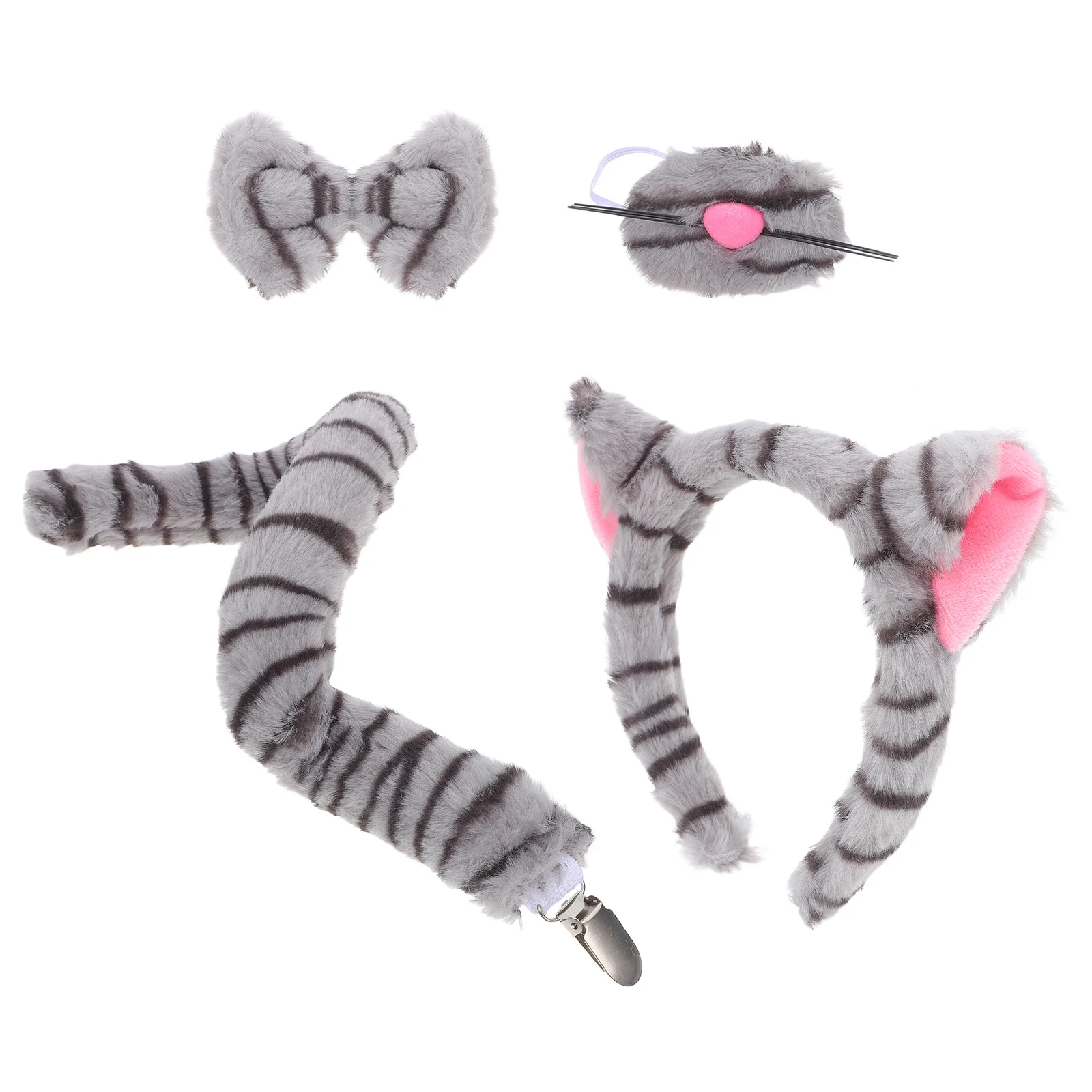 1Set Katze Druck Tier Stirnband Kinder Kostüm Halloween Party Karneval Ohren Stirnband Cosplay Katze Ohren Kopfbedeckungen Set