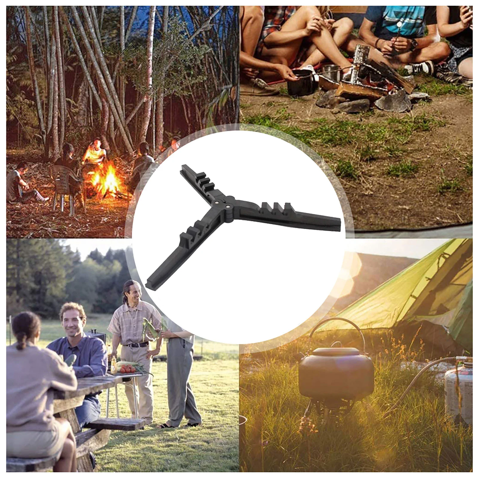 للطي الوقود يمكن استقرار ترايبود المدمجة خزان الغاز البيوتان قوس المحمولة حامل خرطوشة اسطوانة بلاستيكية لمواقد التخييم #3