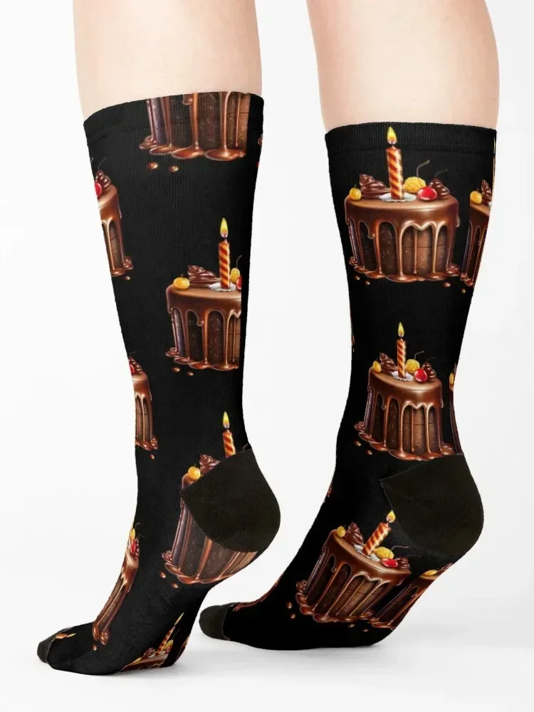 Happy Birthday Cake Socks funny gift fashionable cartoon christmass gift Luxury Woman Socks Men's